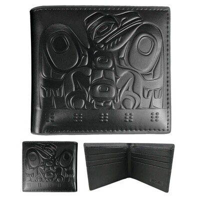 LEATHER EMBOSSED WALLET - RAVEN BOX
