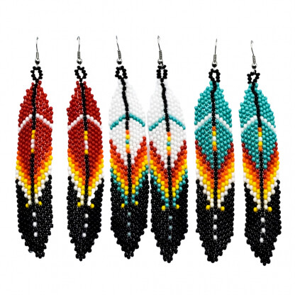 EARRINGS FEATHER LONG