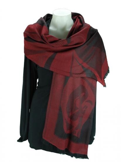 SHAWL RED AND BLACK BILL HELIN