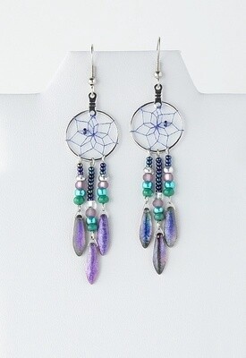 EARRING PEACOCK GLASS