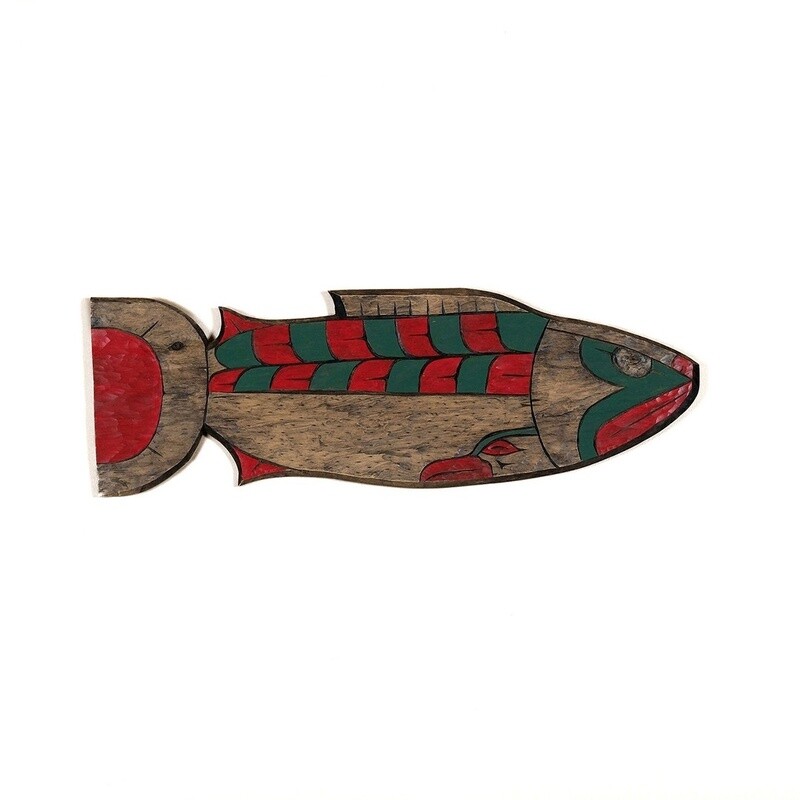 PLAQUE SALMON WITH EAGLE - REDMOND ANDREWS