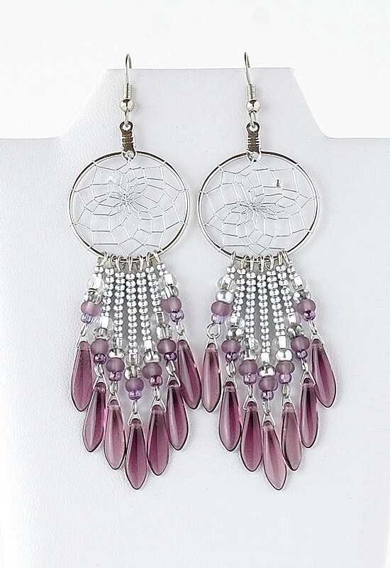 EARRING WITH PURPLE DANGLEYS DC25