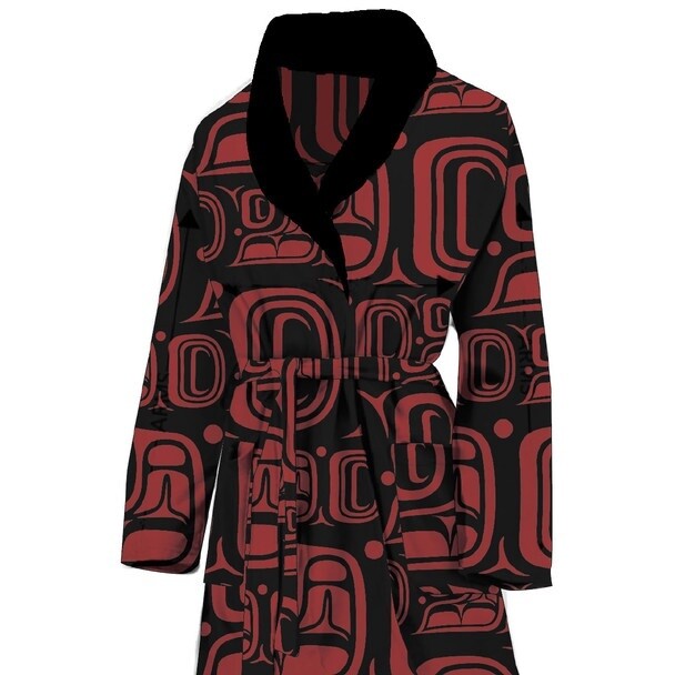 BATH ROBE FORM LINE IN RED, Size RD: S/M