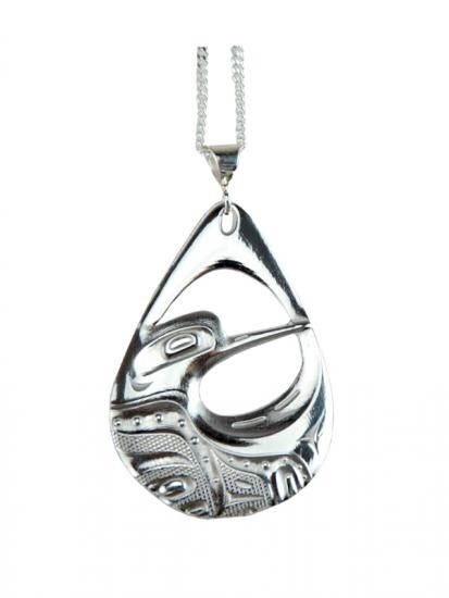 PENDANT SILVER PEWTER HUMMINGBIRD