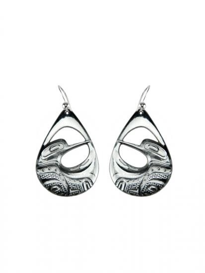 EARRINGS HUMMINGBIRD PEWTER