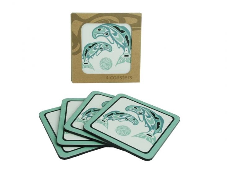 COASTER SET LAMINATE SALMON
