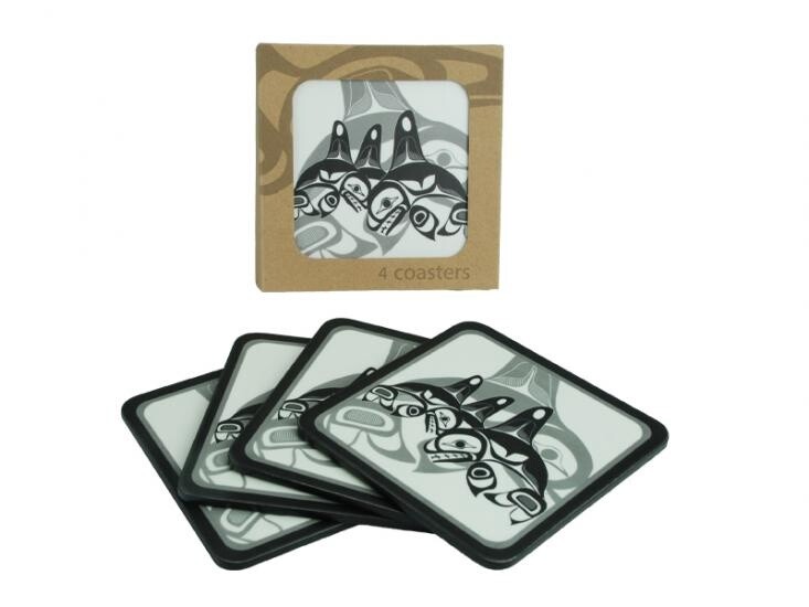 COASTER SET LAMINATE WHALES