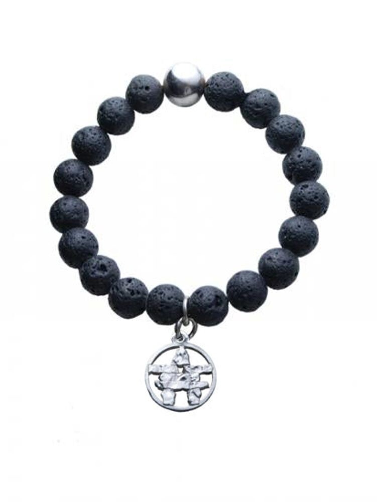 BRACELET LAVA BEAD W/INUKSHUK