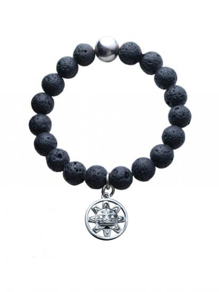 BRACELET LAVA BEAD W/SUN MASK