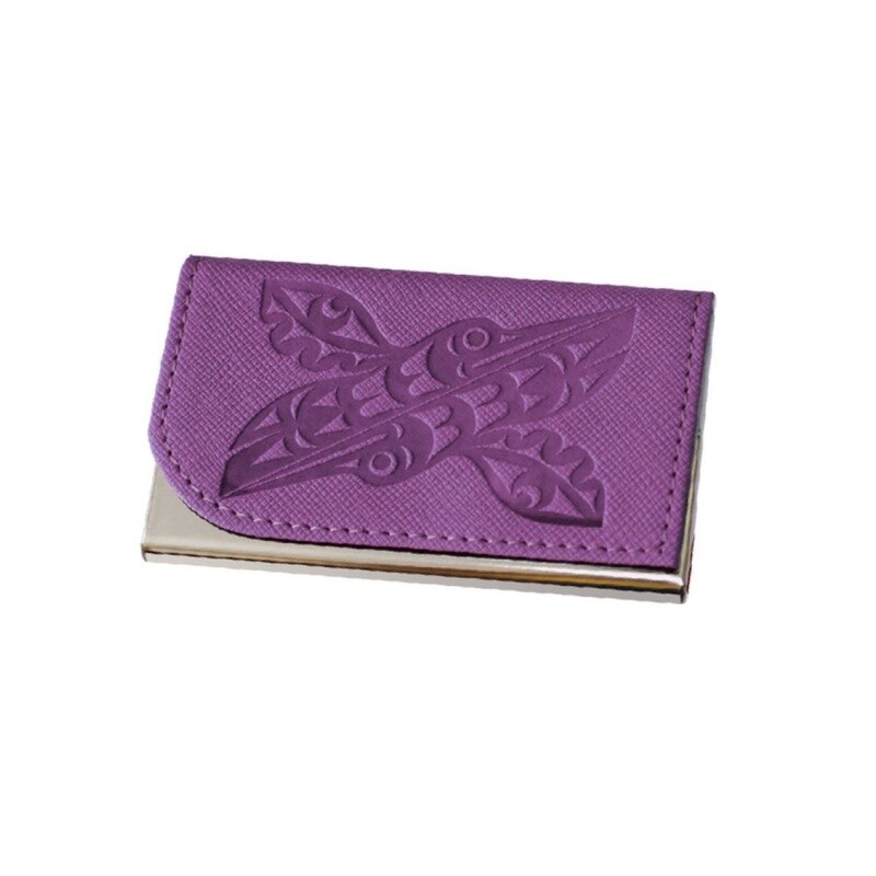 CARD HOLDER HUMMINGBIRDS PURPLE