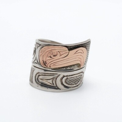 RING WRAP W/ SILVER & ROSE GOLD