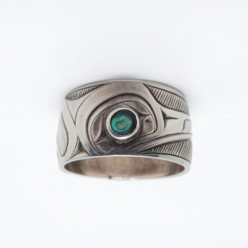 RING SILVER W/ABALONE HBIRD