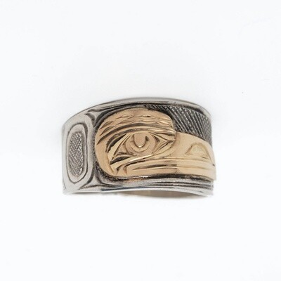 RING SILVER W/ GOLD 14K