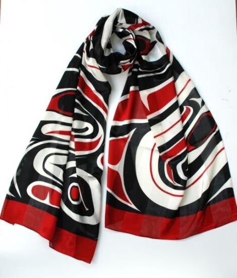 SCARF POLY SATIN WOLF