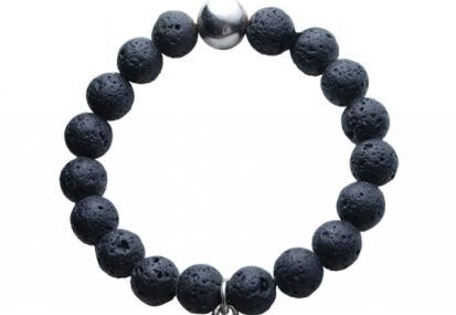 BRACELET LAVA BEAD W/SALMON