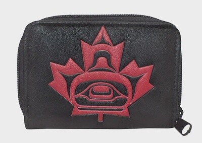 COIN WALET MAPLE LEAF BLACK