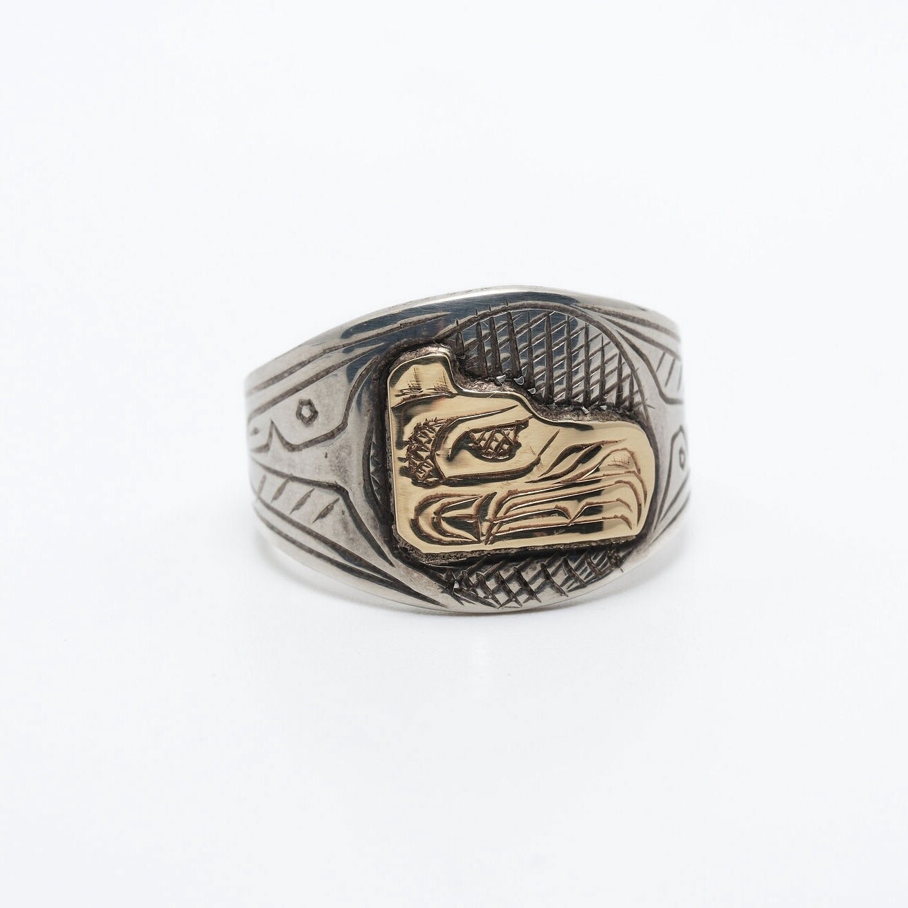 RING SILVER &amp; GOLD, Ring Size: 9