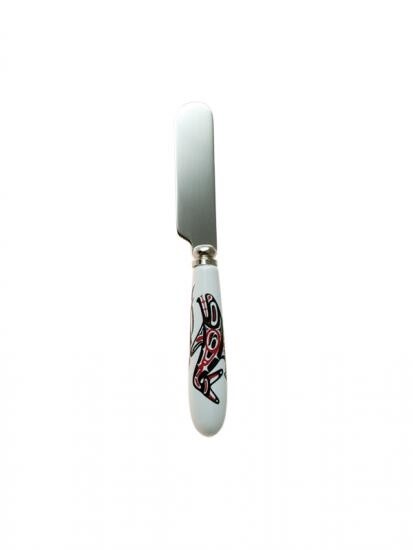 CERAMIC SPREADER KNIFE KILLER WHALE