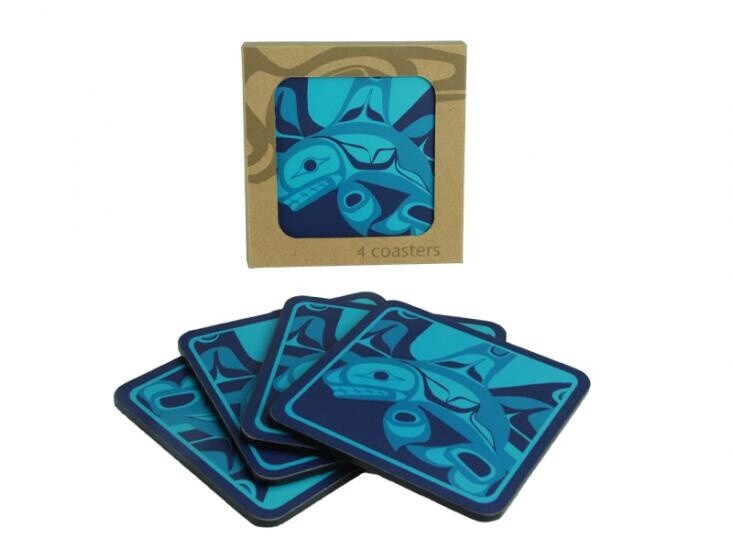 COASTER SET LAMINATE KILLER WHALE
