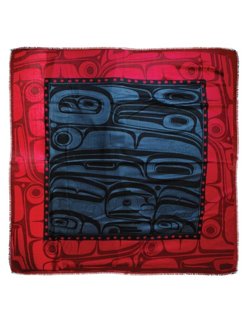 SHAWL POLY SQUARE RAVEN GREY