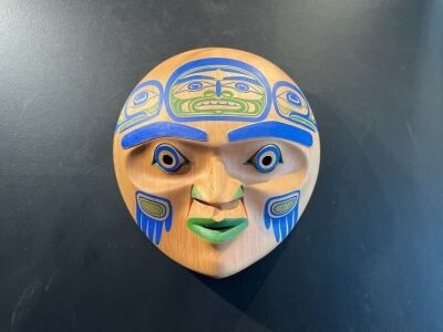 CARVED MASK MOTHER MOON MASK