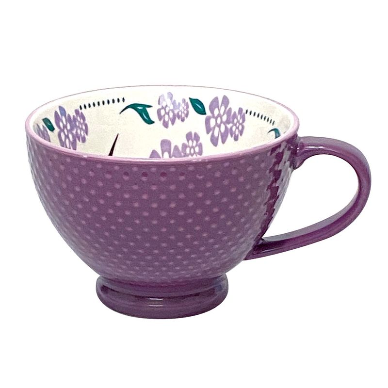 MUG PORCELAIN HUMMINGBIRD PURPLE