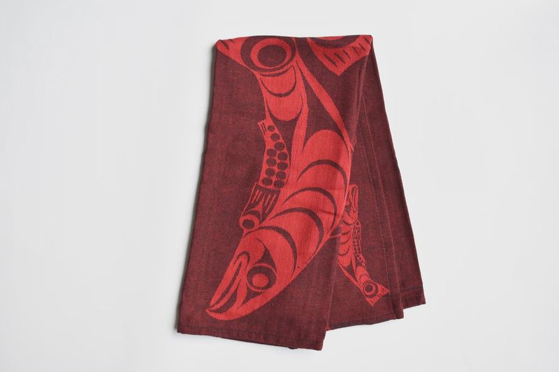 TEA TOWEL SALMON RED