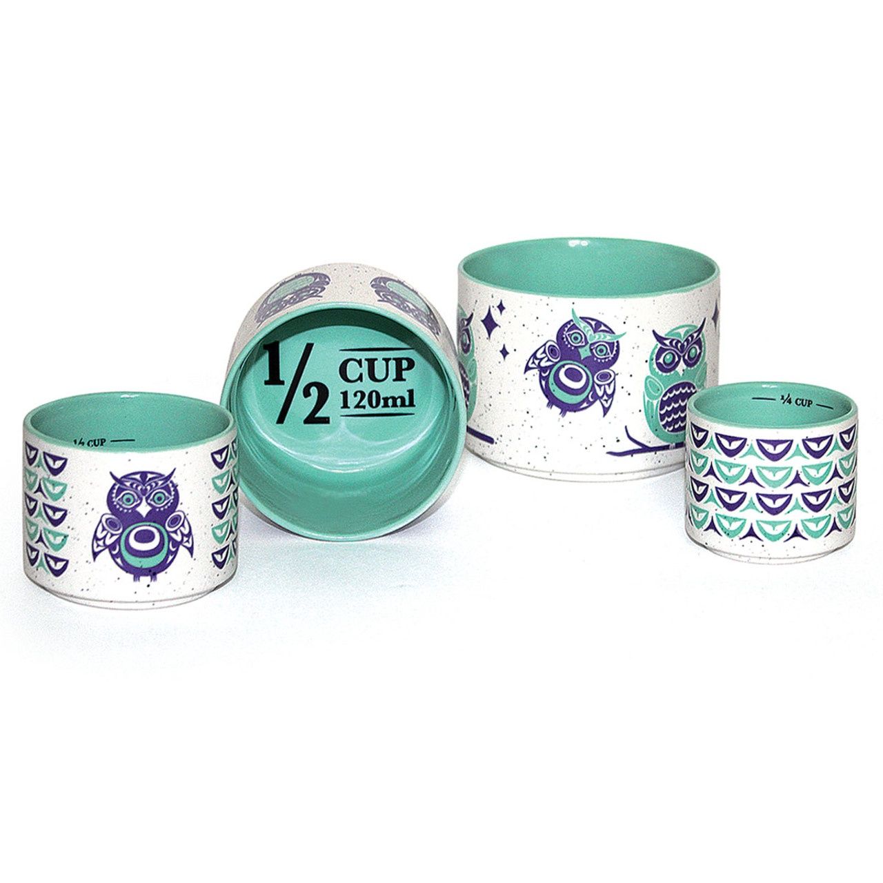 MEASURING CUP CERAMIC CUP OWLS