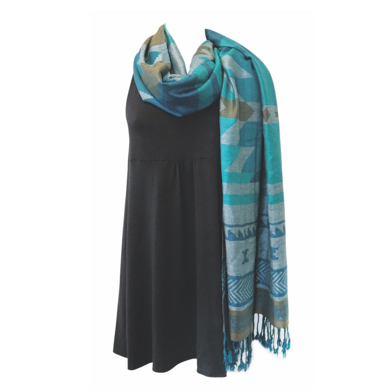 SHAWL VISION OF OUR ANCESTOR  TEAL