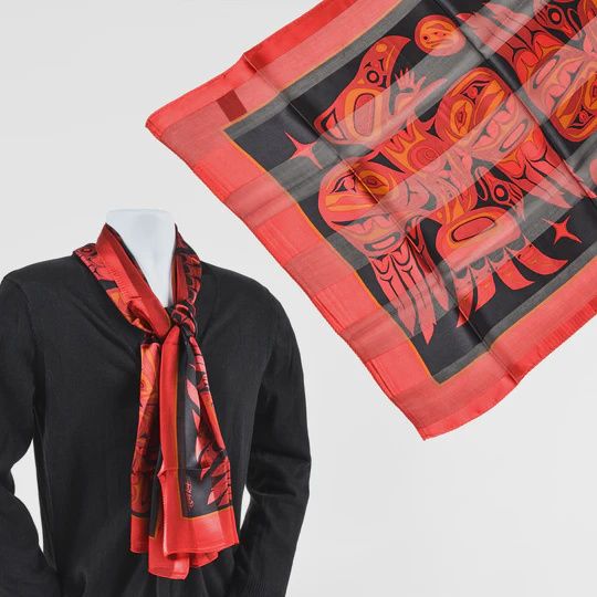 SCARF SILK RAVEN
