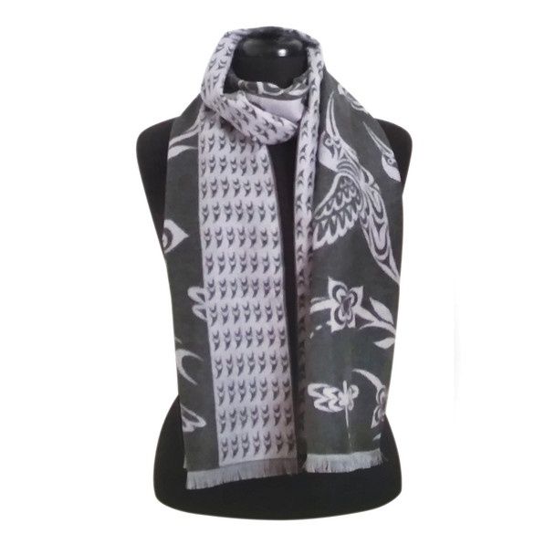 SCARF BRUSHED SILK SCARF HUMMINGBIRD