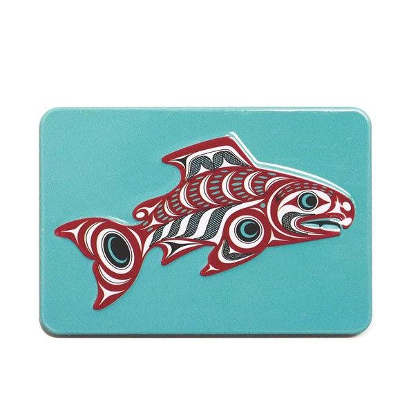 MAGNET METAL EMBOSSED  SALMON