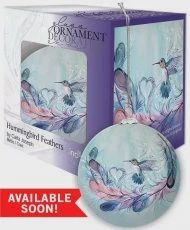 ORNAMENT GLASS  INDIGENOUS ARTIST, Animal: HUMMINGBIRD FEATHER