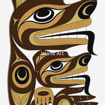 ART CARD  MOTHER BEAR AND CUB