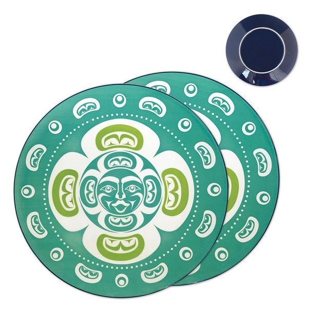 PORCELAIN PLATES SET OF 2 MOON