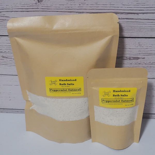 BATH SALT 100g PEPPERMINT OATMEAL BATH SALTS BY KULUN