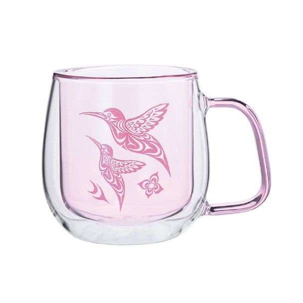 MUG GLASS HUMMINGBIRD 11OZ