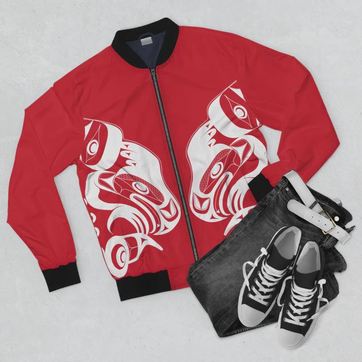 UNISEX BOMBER JACKET - WHALE HUNT by JOSHUA WATTS