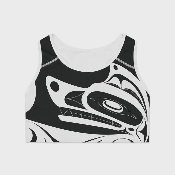 ACTIVEWEAR SPORTS BRA - WOLF DESIGEN by JOSHUA WATTS, Size: SMALL