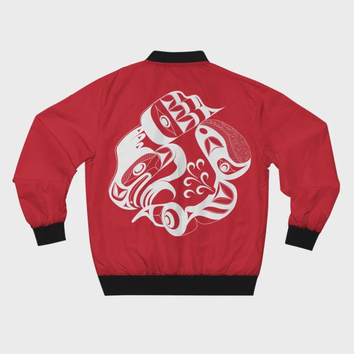 UNISEX BOMBER JACKET - WHALE HUNT by JOSHUA WATTS, Size: SMALL