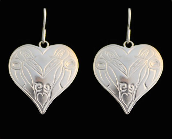 For Life Raven Heart Earrings