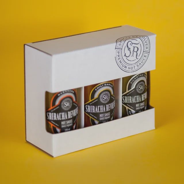 SRIRACHA REVOLVER HOT SAUCE SPICY COLLECTION GIFT SET 130ml