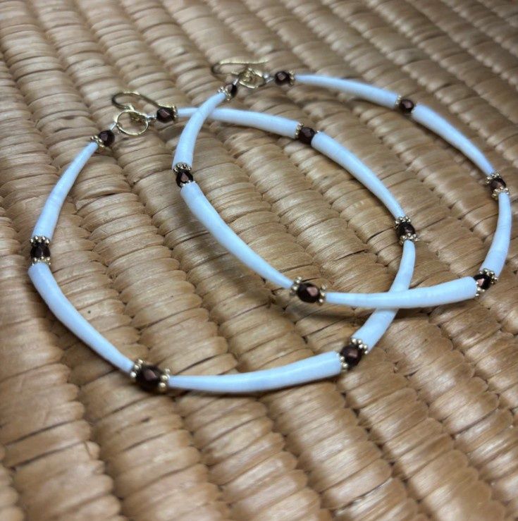 3&quot; EMBERLINE BLOOM DENTALIUM HOOP EARRINGS