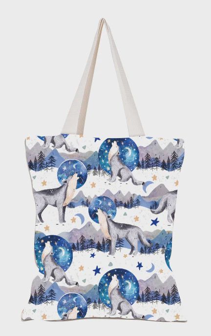 HOWLING WOLVES NIGHT - CANVAS BAG
