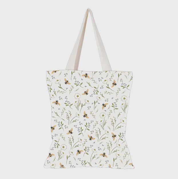 WHITE BEES - CANVAS BAG
