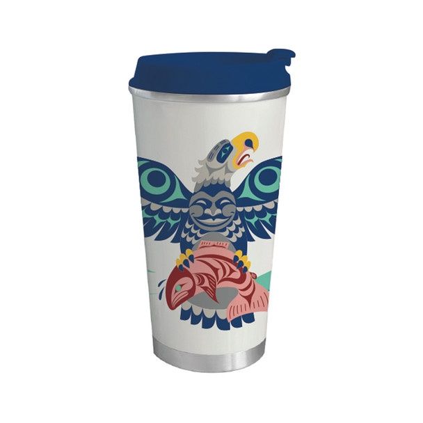 ART TRAVEL MUG (18 OZ) EAGLE SALMON