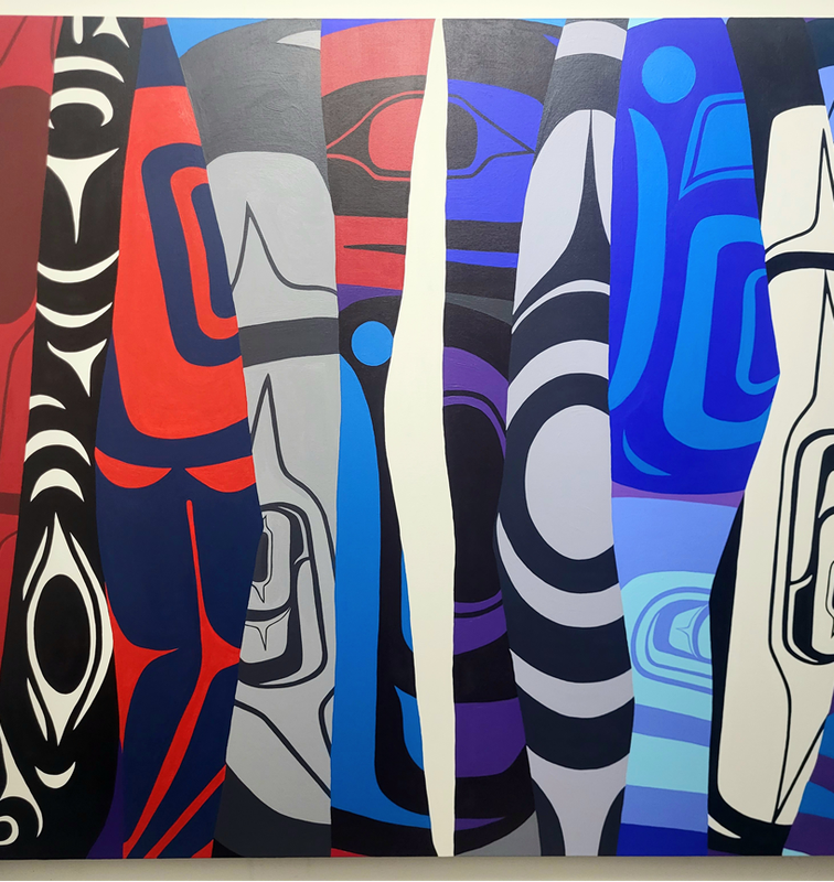 SLICED SERIES BLUE Painting by Levi Nelson