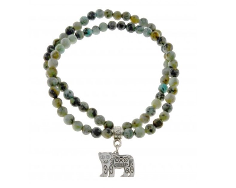 BRACELET 2 STRAND, Style: AGATE BEAR