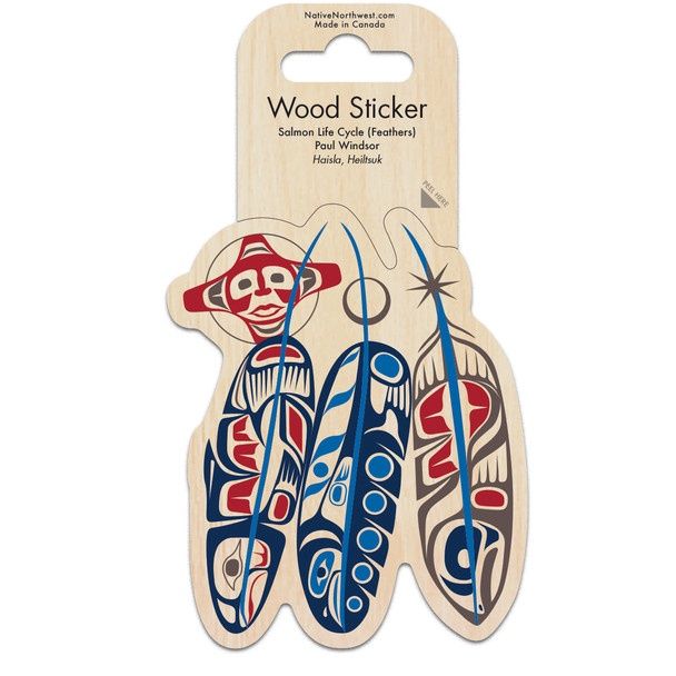 WOOD STICKERS, Aminal: SALMON LIFE