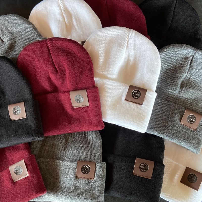 BEANIE SLCC LOGO ON LEATHER TAB